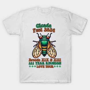 Entomology funny Cicada Fest 2024 Broods XIX Cicada Lover XII T-Shirt